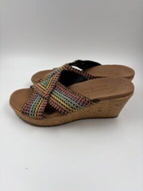 Sketchers Cali Beverlee Delighted Wedge Sandals Multi-Colored Size 5